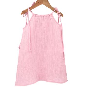 Rochie de vara cu snur pentru fetite, din muselina, Magic Pink, 4-5 ani