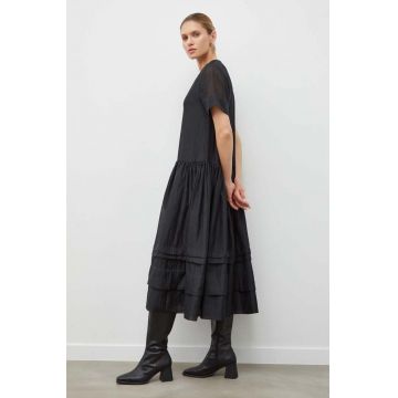 Lovechild rochie culoarea negru, midi, evazați 8004168