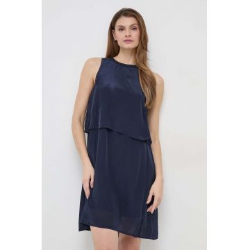 Armani Exchange rochie culoarea albastru marin, mini, evazati
