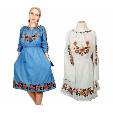 Set rochii traditionale Mama - Fiica - Floarea Soarelui