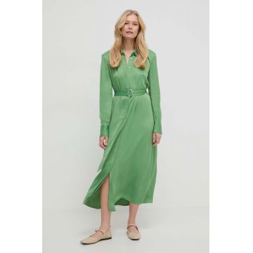 BOSS rochie culoarea verde, midi, oversize 50511831