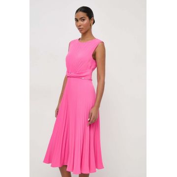 Nissa rochie culoarea roz, midi, evazați RZ14841