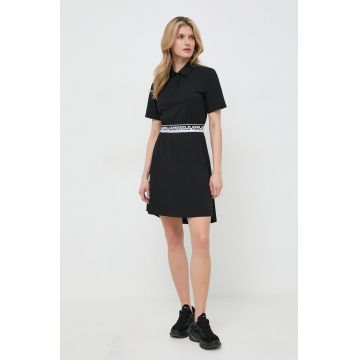 Karl Lagerfeld rochie din bumbac culoarea negru, mini, evazati