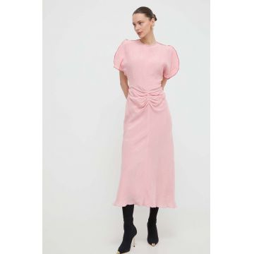 Victoria Beckham rochie culoarea roz, maxi, evazați 1224WDR005227B
