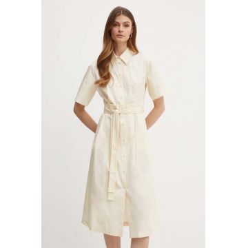 MAX&Co. rochie din bumbac culoarea bej, mini, evazati, 2416221174200