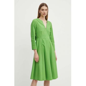 MAX&Co. rochie din bumbac culoarea verde, mini, evazați, 2416221154200 2416220000000