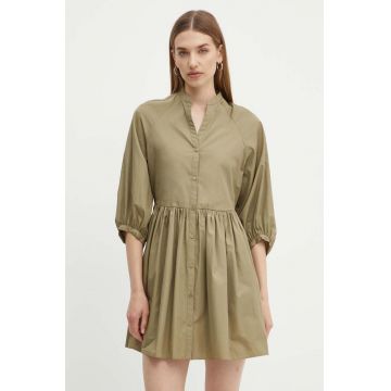 MAX&Co. rochie din bumbac culoarea verde, mini, evazati, 2416221094200