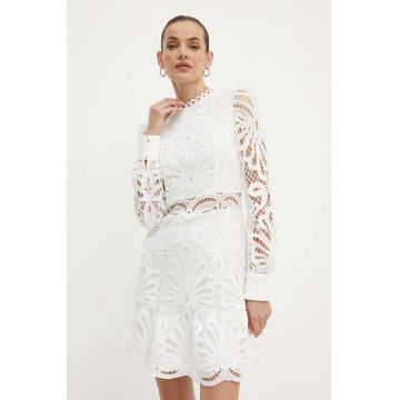 Morgan rochie ROSLO culoarea alb, mini, evazati, ROSLO