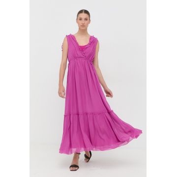 MAX&Co. rochie culoarea roz, maxi, evazati