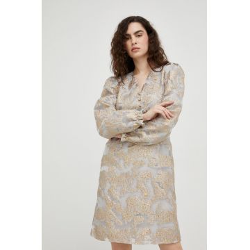 Bruuns Bazaar rochie culoarea gri, mini, evazati