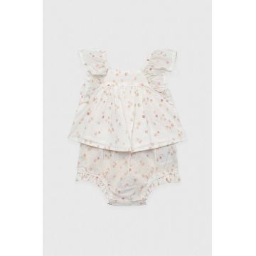 GAP rochie din bumbac pentru bebeluși culoarea alb