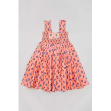 zippy rochie din bumbac pentru copii culoarea roz, mini, evazati