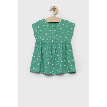United Colors of Benetton rochie fete culoarea verde, mini, evazati