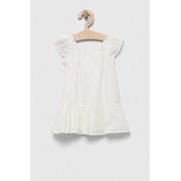 GAP rochie din bumbac pentru copii culoarea alb, mini, evazati