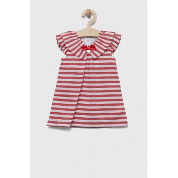 Birba&Trybeyond rochie din bumbac pentru bebeluși culoarea rosu, mini, evazati