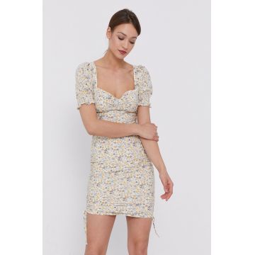 Bardot Rochie culoarea crem, mini, mulat