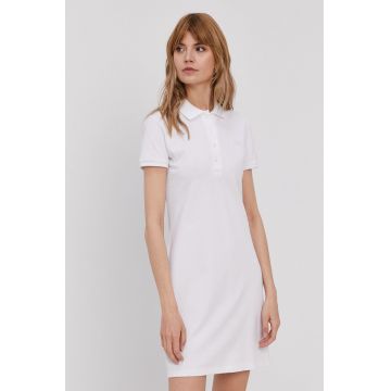 Lacoste rochie culoarea alb, mini, model drept EF5473-001