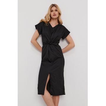 Nissa Rochie culoarea negru, midi, model drept