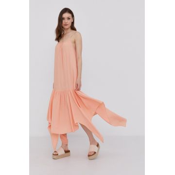 Answear Lab Rochie culoarea portocaliu, midi, evazata Answear Lab Rochie culoarea portocaliu, midi, evazata