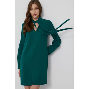 Victoria Victoria Beckham Rochie culoarea verde, mini, model drept
