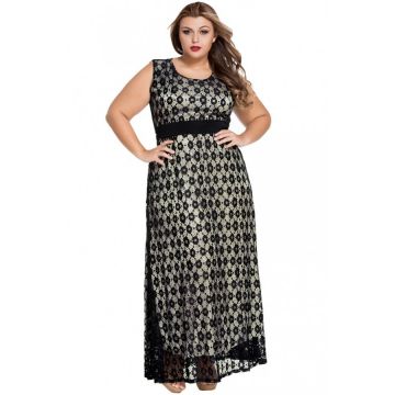 Rochie Din Dantela Black Flowers XXL