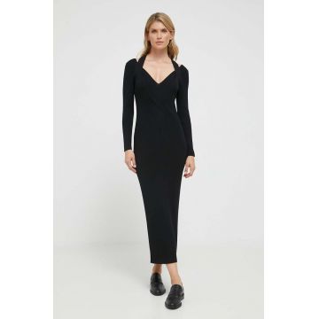 BOSS rochie culoarea negru, maxi, mulata