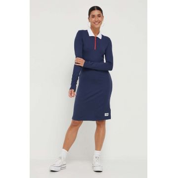 Fila rochie culoarea albastru marin, mini, drept