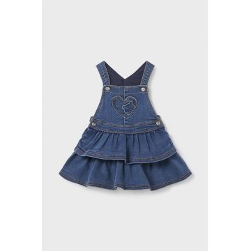 Mayoral rochie din denim pentru bebeluși culoarea albastru marin, mini, evazati