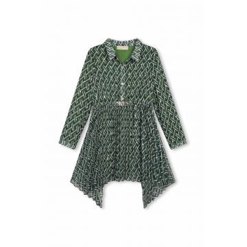 Michael Kors rochie fete culoarea verde, mini, evazati
