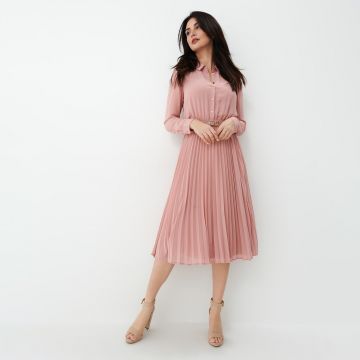 Mohito - Rochie midi tip cămașă, în culoare pudră - Roz