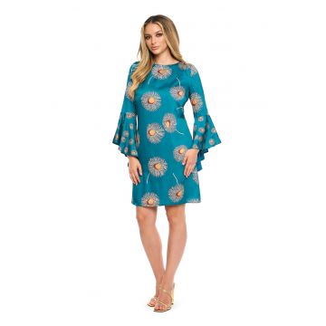 Rochie cu aspect de satin si model floral