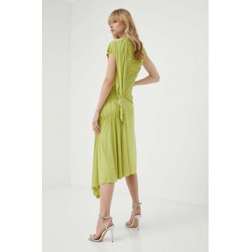 Victoria Beckham rochie culoarea verde, maxi, evazati