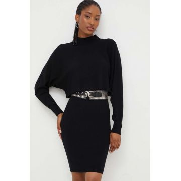 Answear Lab rochie si pulover culoarea negru, mini, mulata
