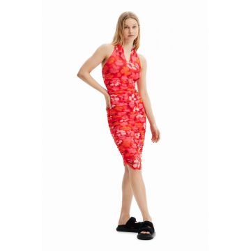 Desigual rochie culoarea rosu, midi, mulata