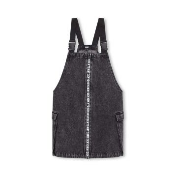 Dkny rochie din denim pentru copii culoarea negru, mini, drept
