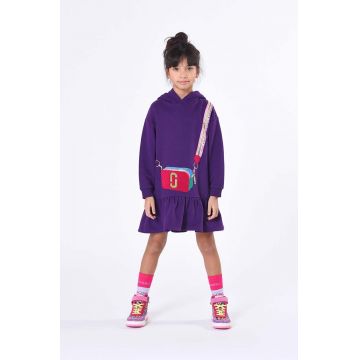 Marc Jacobs rochie din bumbac pentru copii culoarea violet, mini, drept