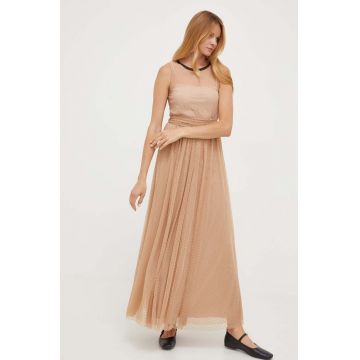 MAX&Co. rochie culoarea bej, maxi, evazati