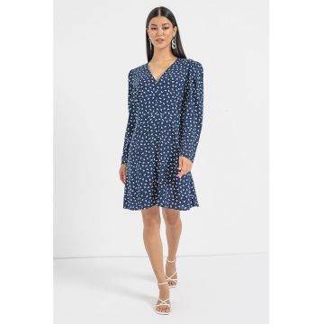 Rochie cu decolteu in V cu model floral