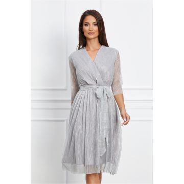 Rochie Ella Collection Argentina argintie cu lurex