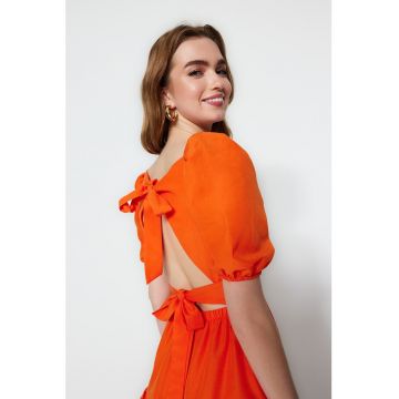 Rochie evazata cu maneci bufante Rochie evazata cu maneci bufante