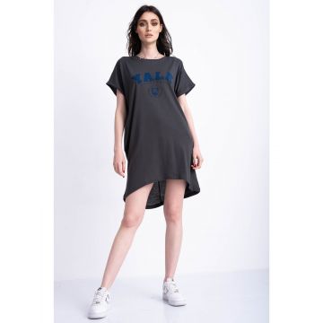 Rochie gri tip tricou cu inscriptie Yale S-M (36-38)