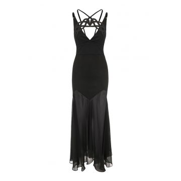Rochie maxi cu decolteu adanc in V