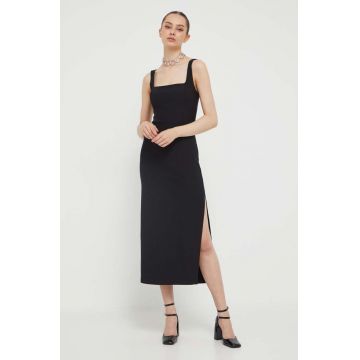 Abercrombie & Fitch rochie culoarea negru, midi, mulata