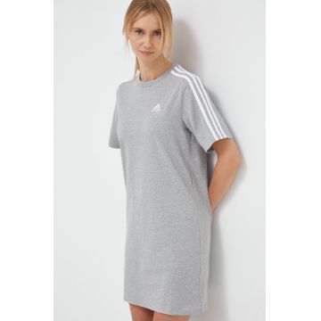 adidas rochie din bumbac culoarea gri, mini, oversize HR4924