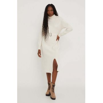 Answear Lab rochie culoarea bej, midi, drept