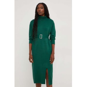 Answear Lab rochie culoarea verde, midi, drept