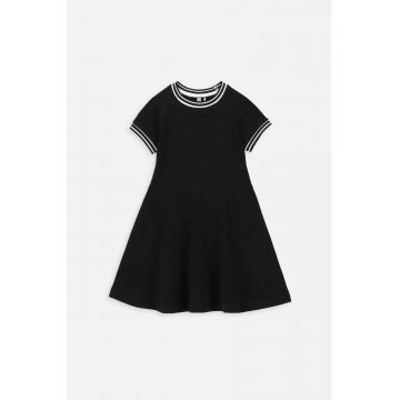 Coccodrillo rochie din bumbac pentru copii culoarea negru, mini, evazati