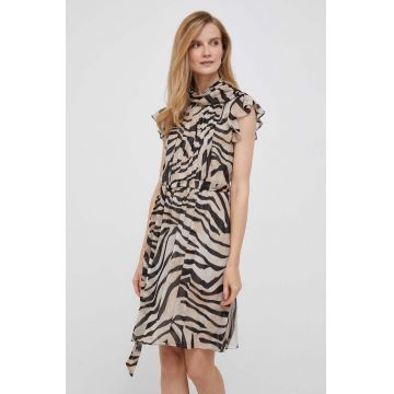 Dkny rochie culoarea bej, mini, evazati