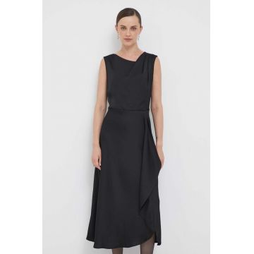 Dkny rochie culoarea negru, midi, evazati