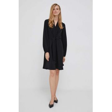 Dkny rochie culoarea negru, mini, mulata